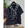 Plus-Size 150kg American-Style Brushed Thickened Letter-Print Shawl Short-Sleeve T-Shirt for Women, New Spring and Autumn Slimming Top