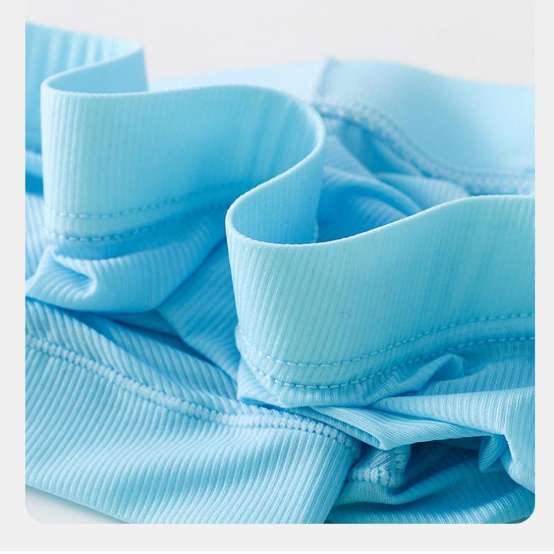 Men'S Sexy Ice Silk Mid Waist Briefs Solid Seamless U Convex Sports Panties Lingerie Underwear Large Size Summer Cool Underpant