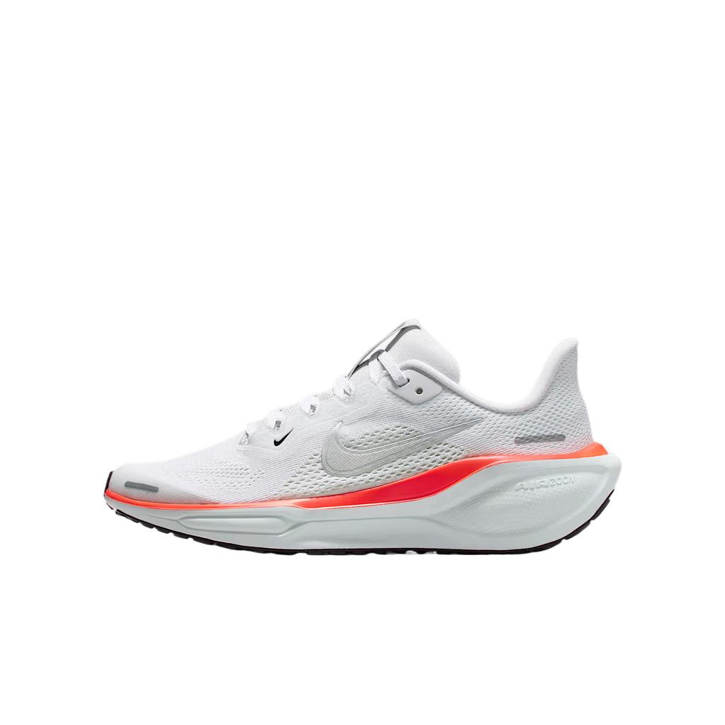 Nike Air Zoom Pegasus 41 GS White Bright Crimson Kids Sneakers Barely-Green Metallic-Silver FN5041-108