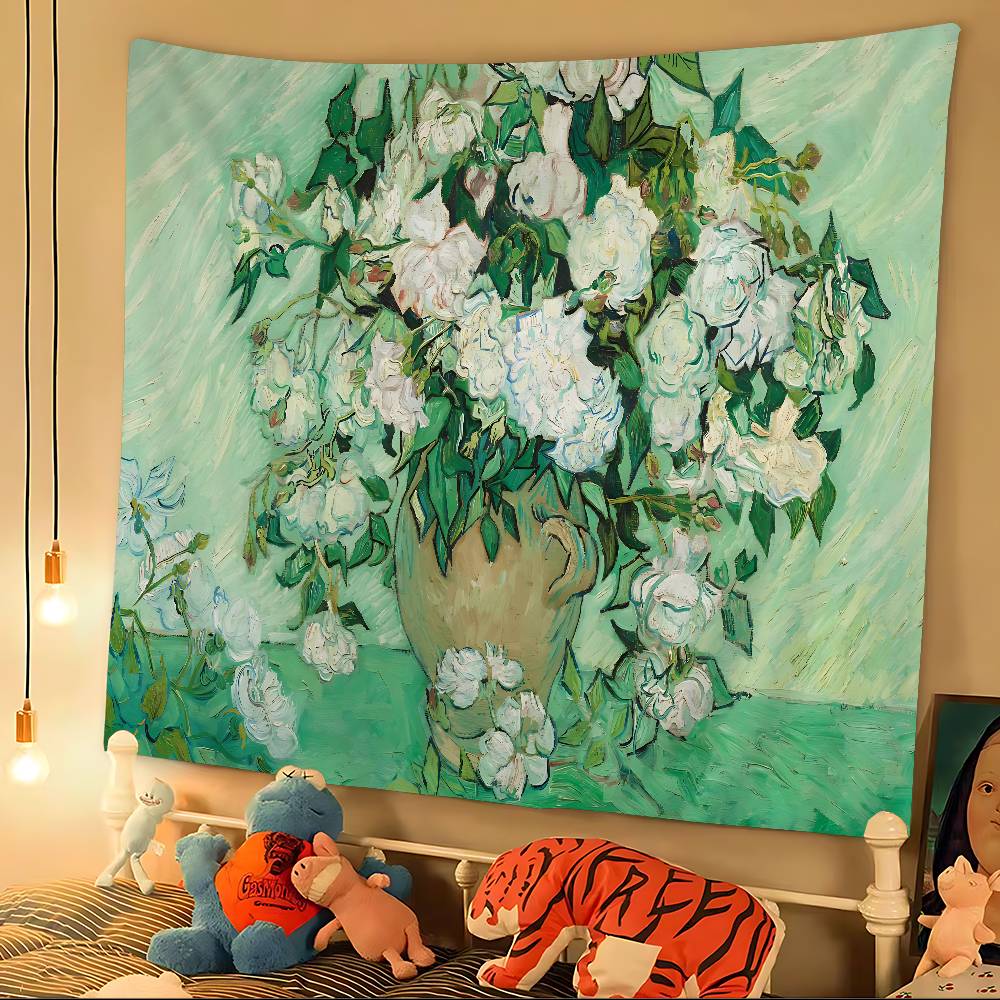 Van Gogh Oil Paintings DIY Wall Tapestry Hanging Tarot Hippie Wall Rugs Dorm Home Decor