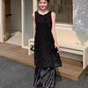 Black New Product Super Good-looking Suspender Dress Women's Summer Dopamine High-end Seaside Vacation Beach Vest Long Dress