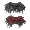 Feather Scarf Shrug with Adjusted Bowknot Ribbon Gothic Capelet Shoulder Wrap