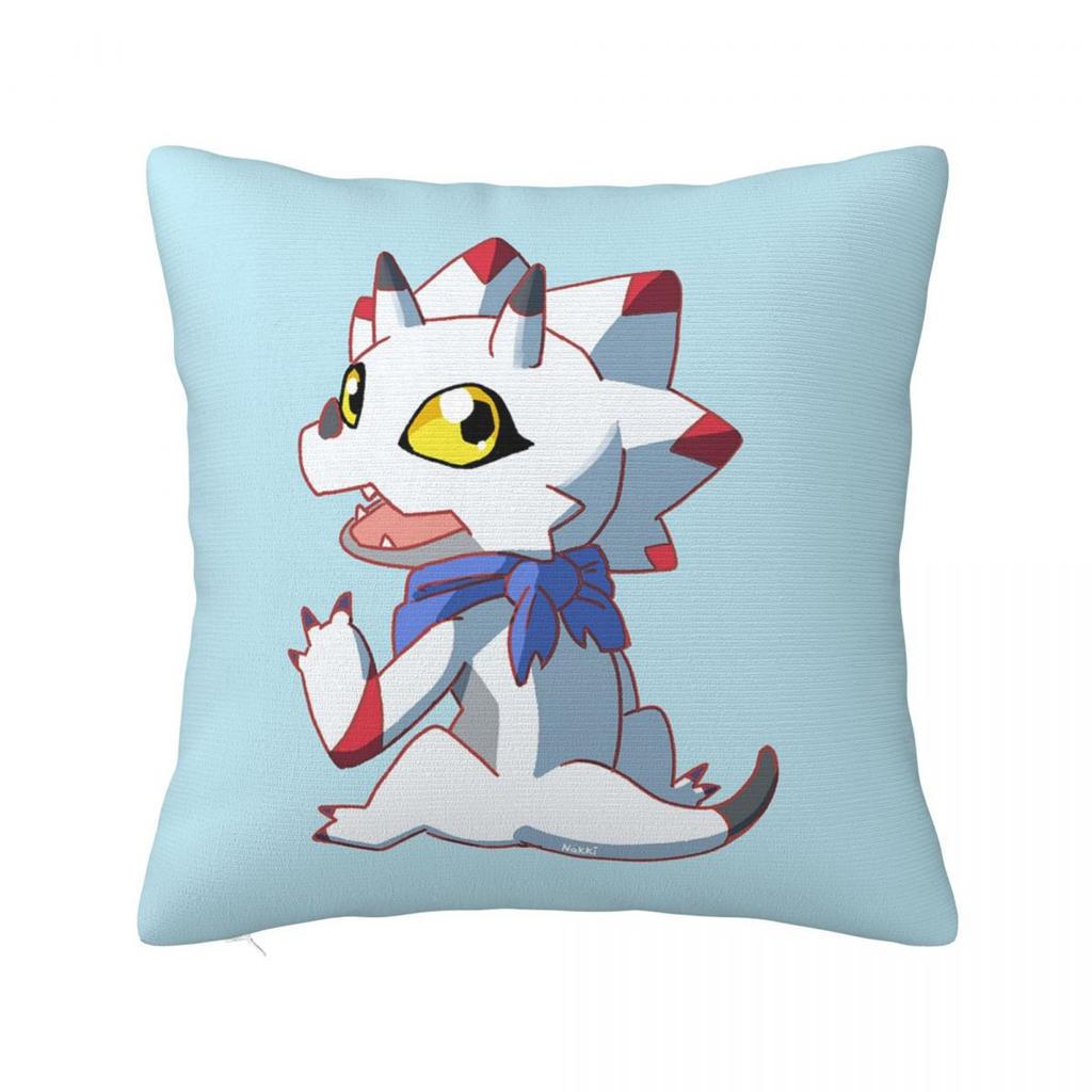 Gammamon Digimon Square Pillowcase Pillow Cover Polyester Cushion Zip Decorative Comfort Throw Pillow for Home Sofa