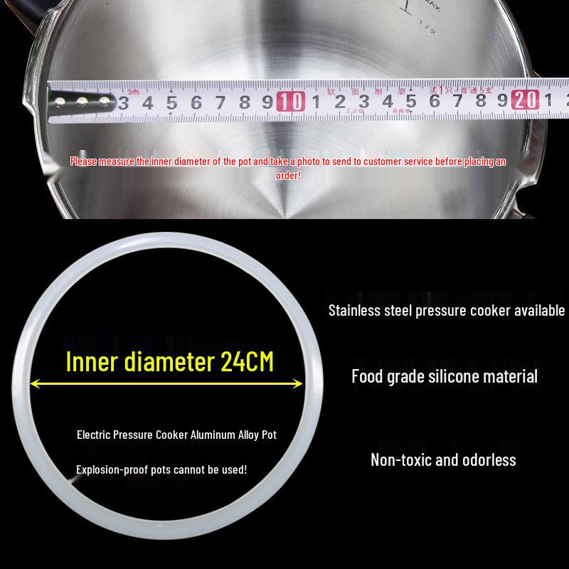 Thickened Silicone Sealing Ring for Universal Stainless Steel Pressure Cooker (20-26cm) - Waterproof
