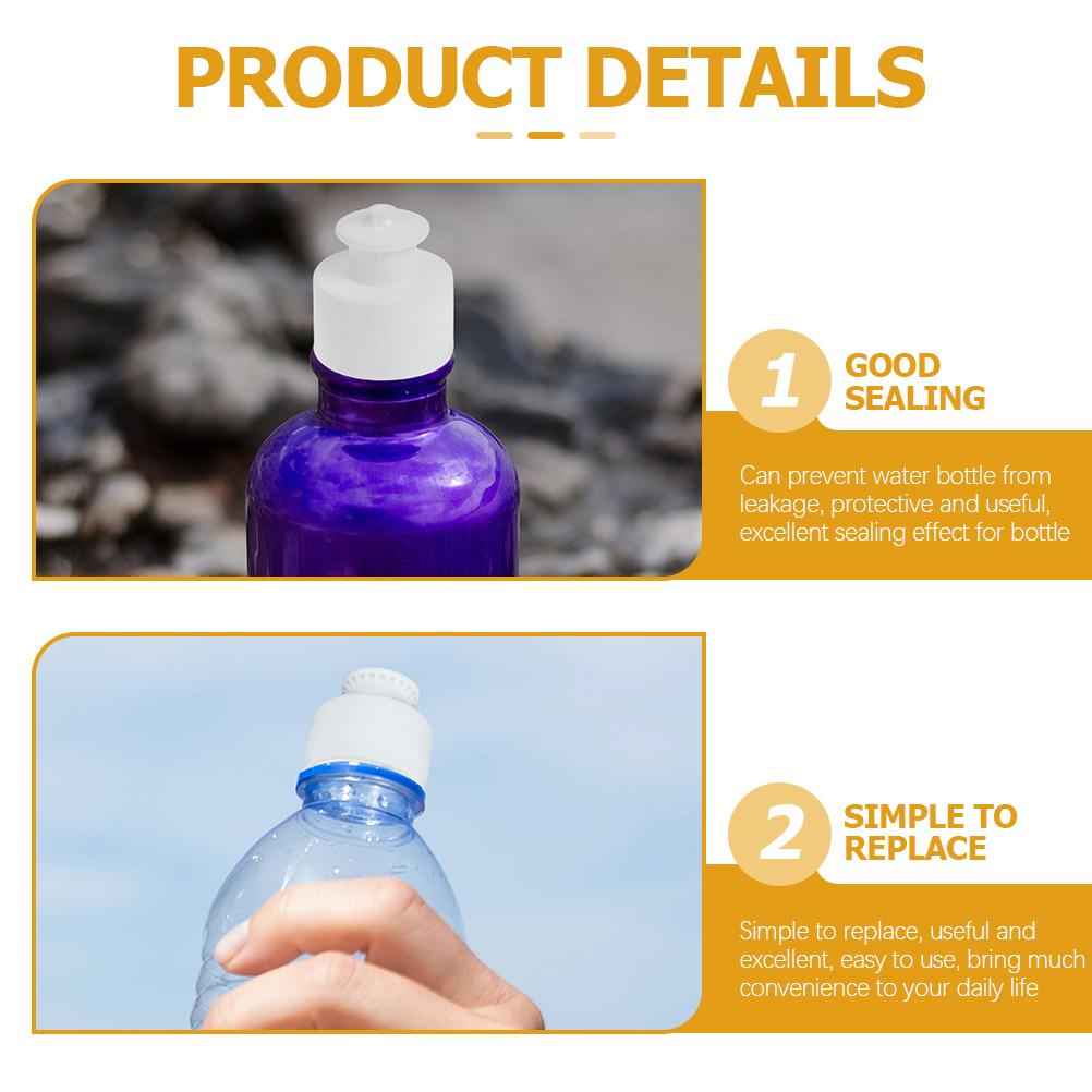Sports Bottle Cap Push Pull Caps for Bottles Reusable Lids Water Replacement Tops Screw Soda Plastic Toddler