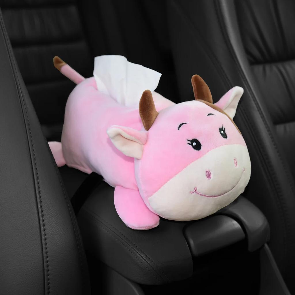 Car Armrest Box Cartoon Tissue Box Household Cute Animal Ornaments Drawer Box Car Decoration Accessories Tissue Boxes