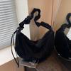 Crossbody bag women's new pleated cloud bag retro velvet dumpling bag casual large-capacity shoulder bag trendy