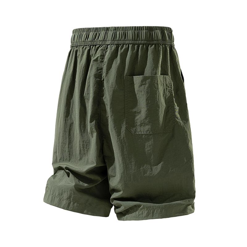 Men's Summer Five Quarter Shorts Solid Color Summer Loose Beach Pants