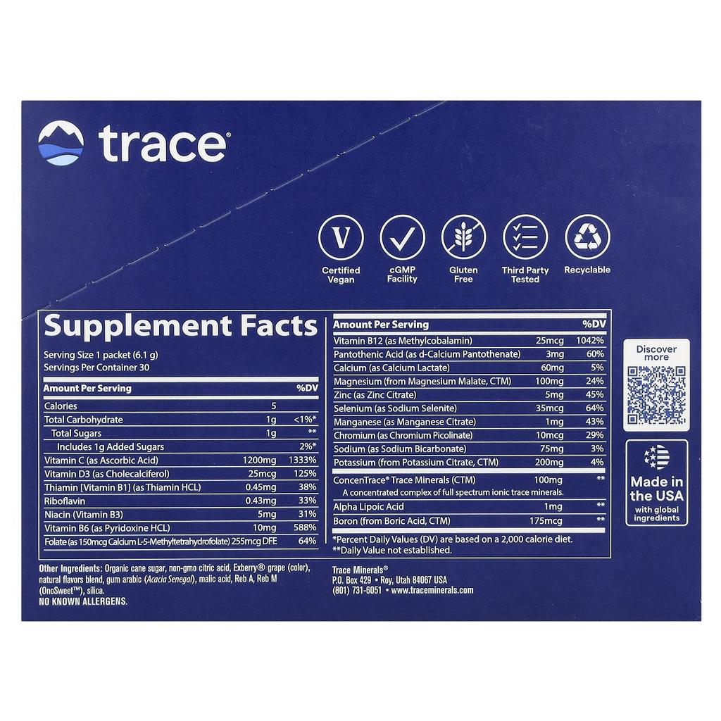 Trace, Power Pack, Acai Berry, 30 stick packs, 6.1 g (0.22 oz) each