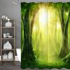 Tree Deep Forest Greenery Cure Green Sunshine Shower Curtain, Bathroom Decorative Shower Curtain, Waterproof Shower Curtain with