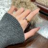 Coffee color tiger's eye stone plain ring open ring casual simple light luxury ring daily commuting index finger ring female