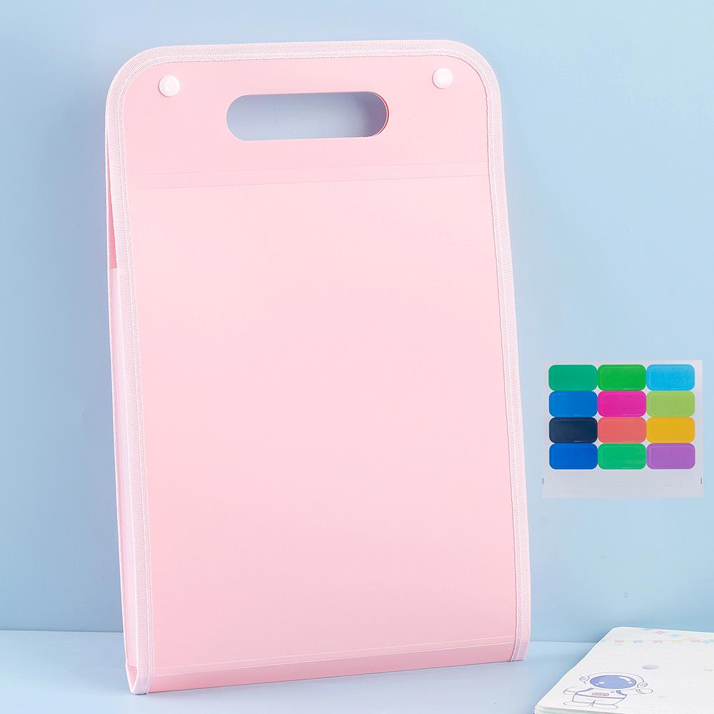 Accordion A4 Multi-Layer Storage Folder with Handles - Large Capacity for Students and Document Organization.