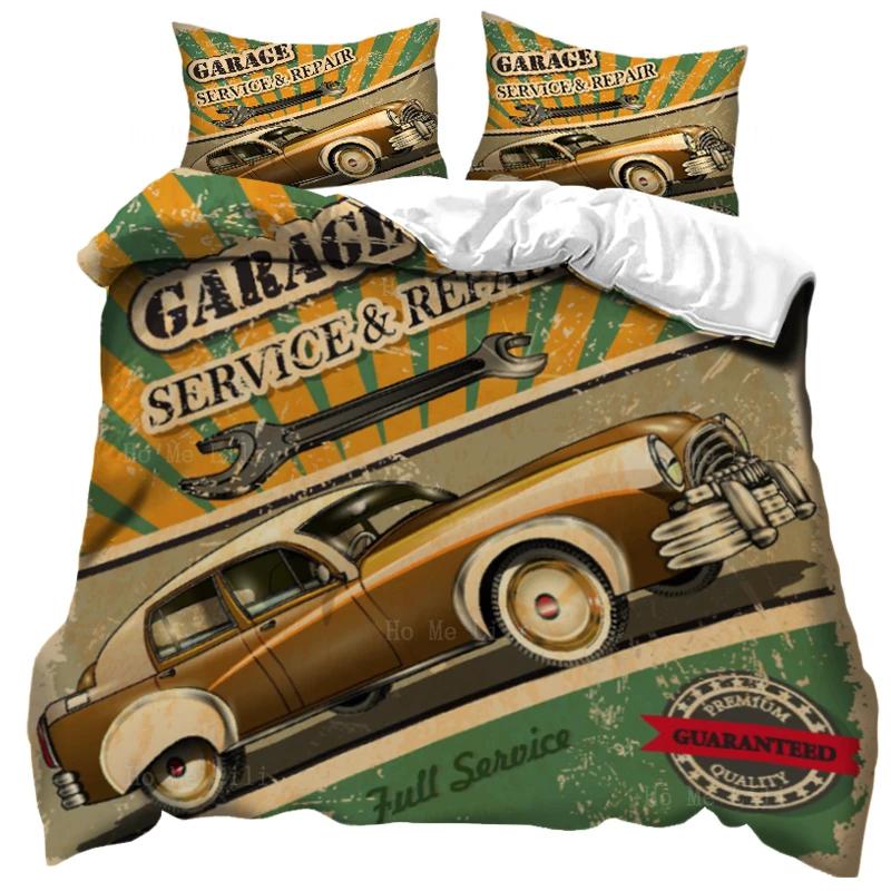 Home Living Luxury Route 66 Print 2/3Pcs Soft Duvet Cover PillowCase Queen and King Size Kids Bedding Set EU/US/AU Size