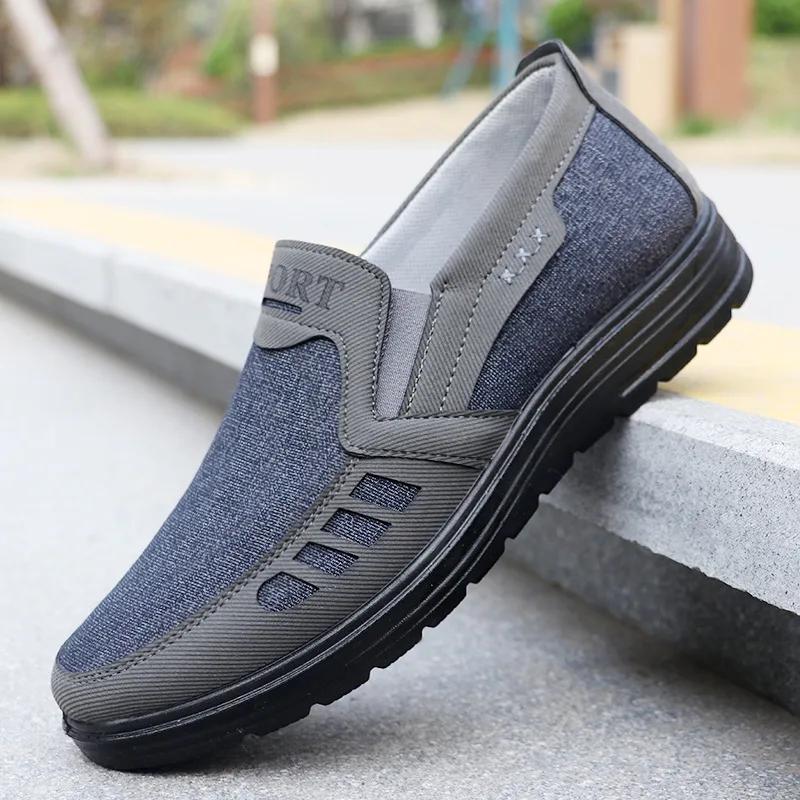 Fashion Men Casual Sports Shoes Fashionable Old Beijing Cloth Shoes Wear Resistant Lightweight Slip On Casual Sports Shoes