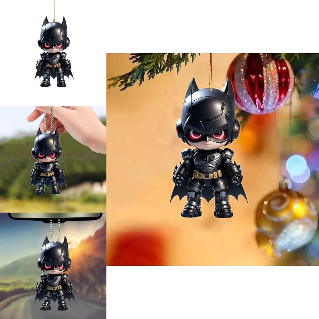 Cute Cartoon Batman Pattern Acrylic Pendant For Vehicle Interior Decor