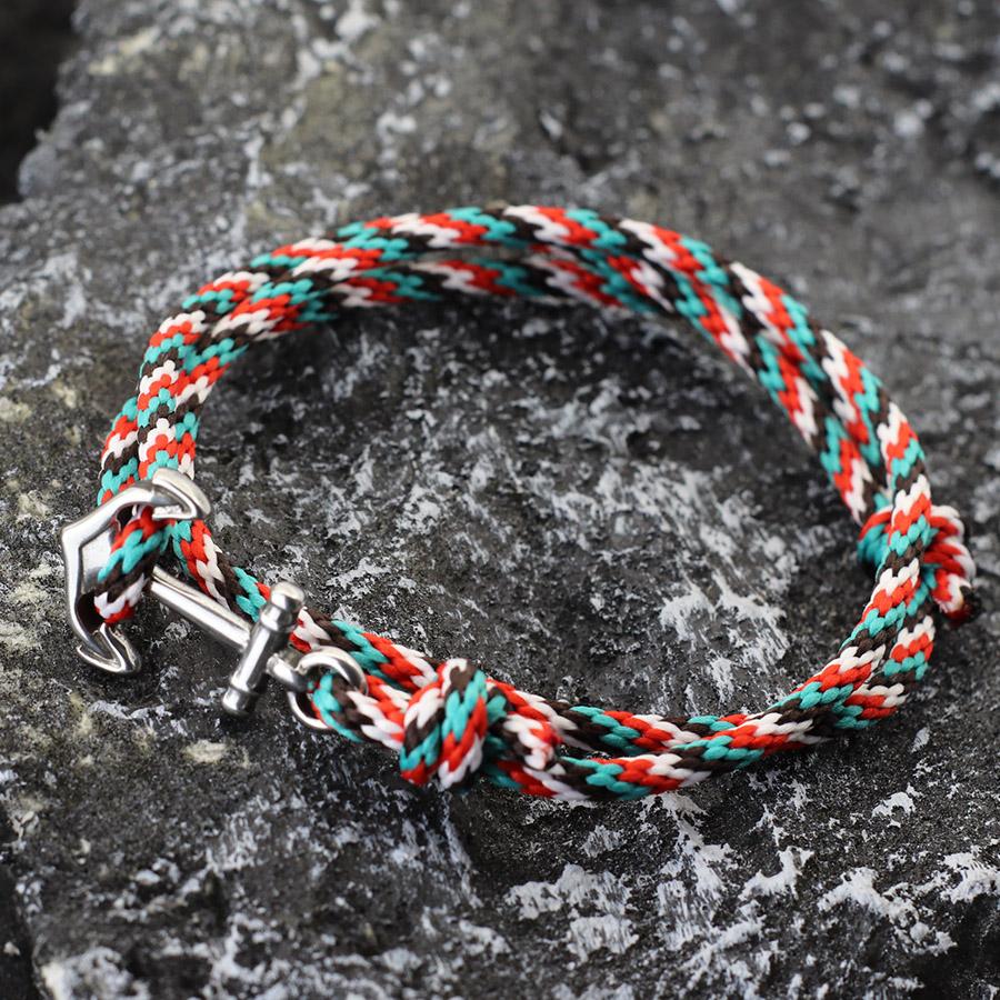 Braided Anchor Bracelet Double Layer Rope Braclet Men Adjustable Women Navy Style Nautical Adventure Accessories Students
