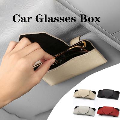Car Glasses Case Auto Sun Visor Glasses Holder Sunglasses Clip Card Ticket Holder Multi-Function Automobile Accessories