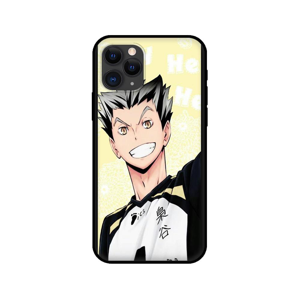 Husă tpu neagră pentru iphone 5 5s se 2020 6 6s 7 8 plus x 10 XR XS 11 12 mini pro MAX copertă spate Haikyuu bokuto koutarou