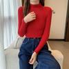Women's Ruffle Half High Neck Long Sleeve Sweater - Early Spring & Autumn Style