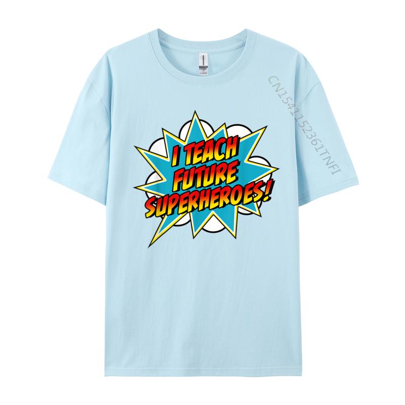 Uczę Superbohaterów Retro Komiks Super Nauczyciel Bluzki Koszulka Casual T-Shirty Najnowsza Koszulka Bawełniana z Okrągłym Dekoltem T-Shirt dla Dorosłych