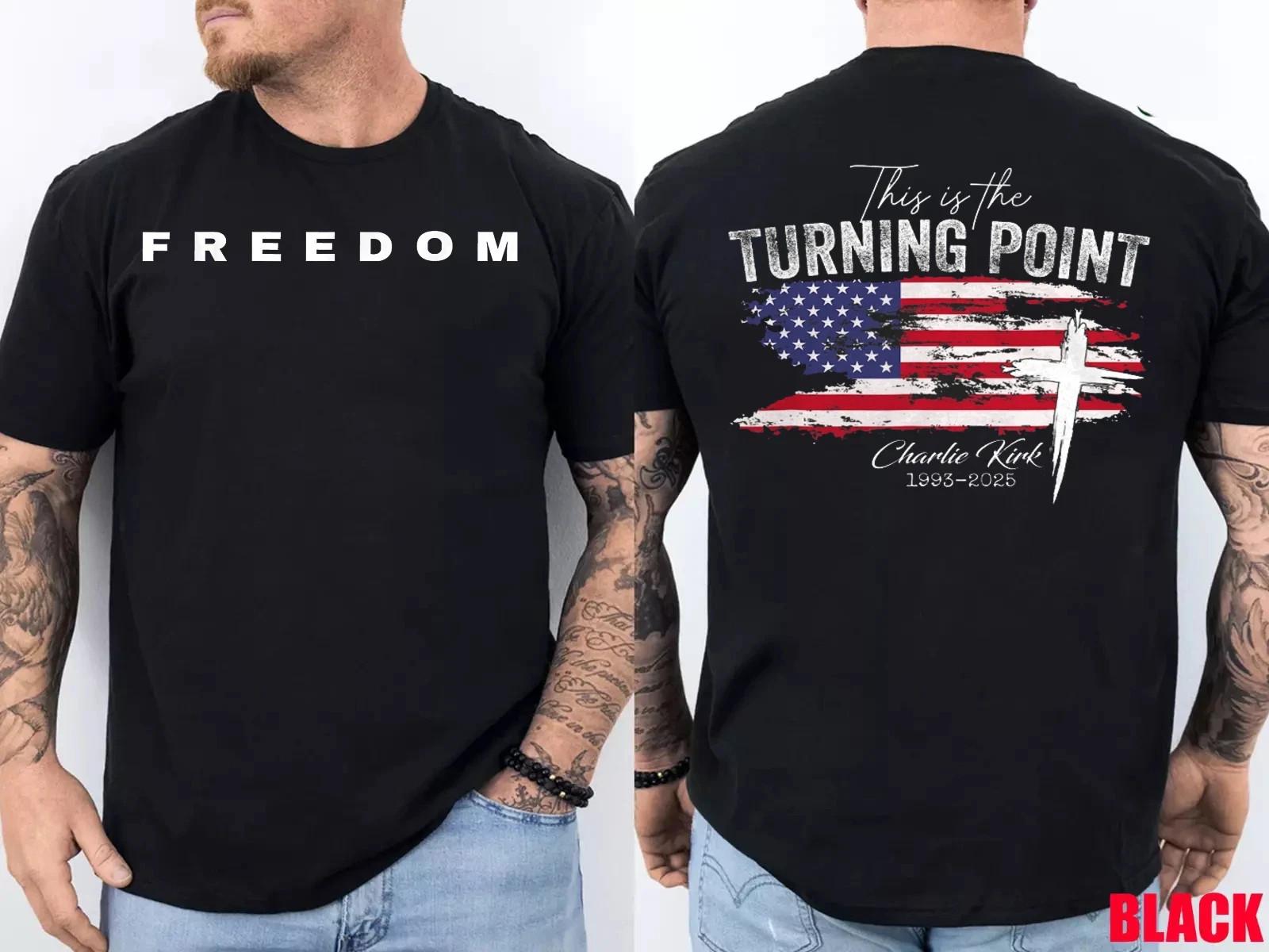 Футболка Turning Point USA, Футболка Свободный Консерватор, Двусторонняя футболка Чарли Кирка S разноцветный