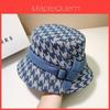 Fall Autumn Fisherman Hat For Women With Wide Brim And Plaid Pattern For Street Fashion