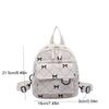 Lightweight Shoulder Bag Corduroy Bow Rucksack Cute Student School Bag  Women