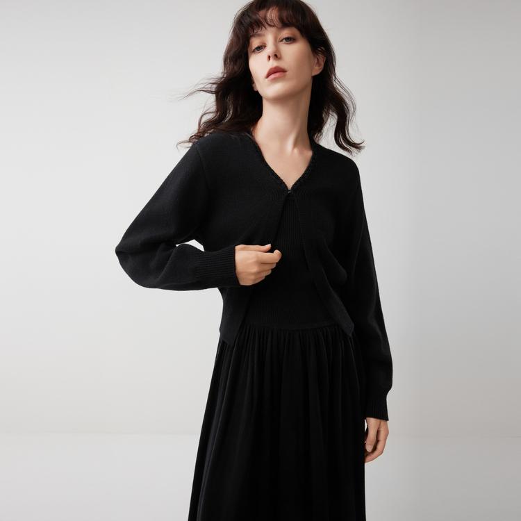 ELLE French Lazy Style Fashion Design V-Neck Casual Loose Versatile Long Sleeve Sweater Women Sweater EM53172