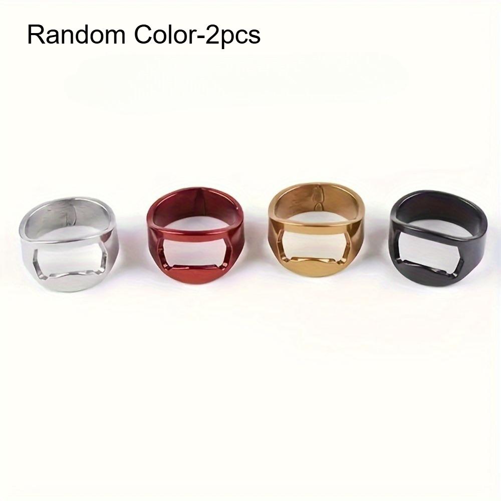 

2pcs Bottle Opener Ring Creative Bottle Opener Stainless Steel Ring Beer Can Opener Gadget Cool Kitchen Accessories Bar&home Use