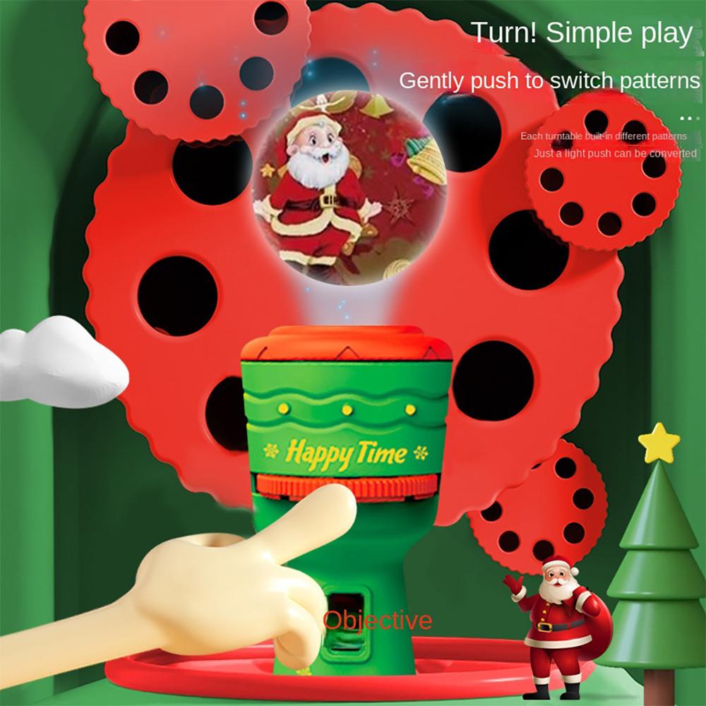 Fun Cartoon Santa Projector Flashlight Luminous Toy Kids Early Education Light Up Pattern Flashlight Baby Puzzle Christmas Gifts