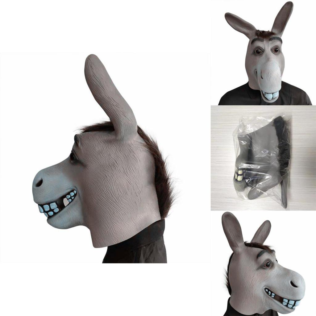 Funny Donkey Mask For Role Play With Latex Material For Party Costumes