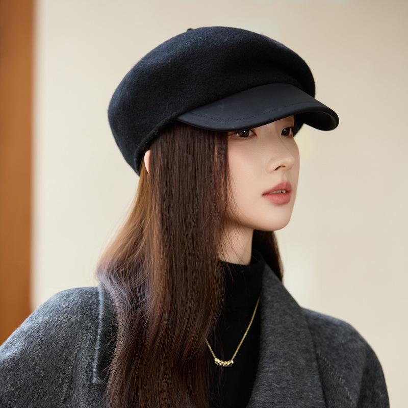 Autumn and Winter Hat Female Duck Tongue Beret Elegant Thermal Hat Hat for Cold Weather, Cycling, Pedestrian