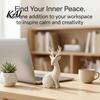 PLA 3D Printed Crafts Reindeer Figurine for Christmas Home Decor, Elegant Sitting Elk Statue with Fine Gothic Style Decorations Texture Desk