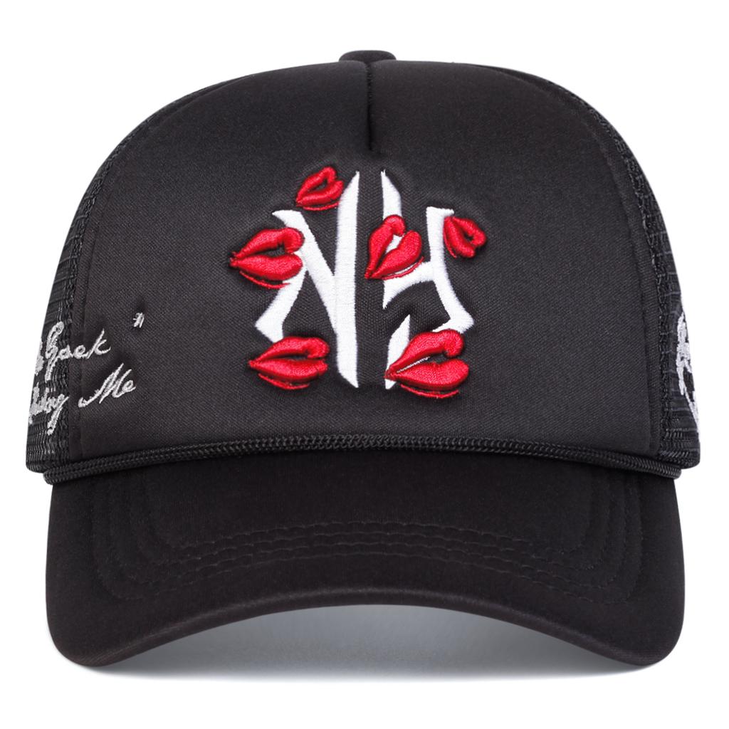 Men Gothic NY Lip Letter Embroidered Baseball Cap Mesh Hat Outdoor Adjustable Sunscreen Leisure Hat Spring Autumn Travel Tourism Beach Vacation