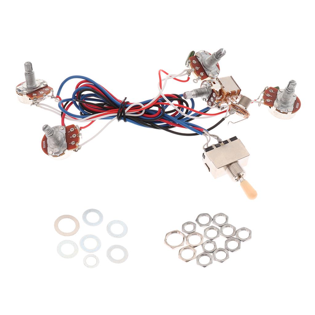Guitar Circuit Wiring 2V/2T Toggle Pickup Selector A500K/B500K Potentiometer