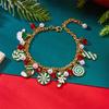 Trendiges Merry Christmas Metallkettenarmband für Damen Exquisite Nikolaus Schneeflocke Elch Schneemann Charms Armbänder Party Schmuck