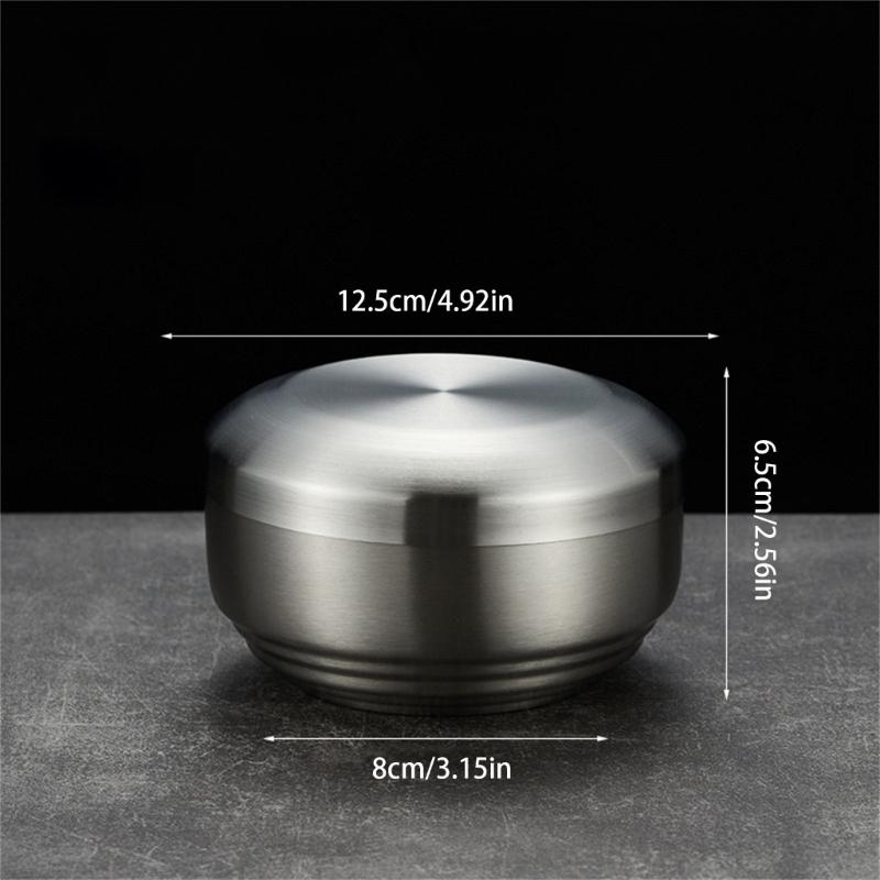 304 Stainless Steel Thermal Rice Container with Cover Double Walled Soup Bowl For Hot Meals Office Lunch Food Tray