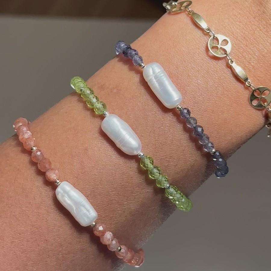 Feeling Spar Mix and Match Armband Natur Süßwasserperlen Armband Reisetrend Matching