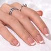 Synaty 120Pcs Oval French Nails False Nails Pack With Glue Stickers, Manicure Kit