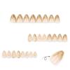 24 Stück Mandel-Press-On-Nägel Kurze Falsche Nägel Vollabdeckung Glänzend Acryl Mit Goldlinien-Designs Nagelzubehör