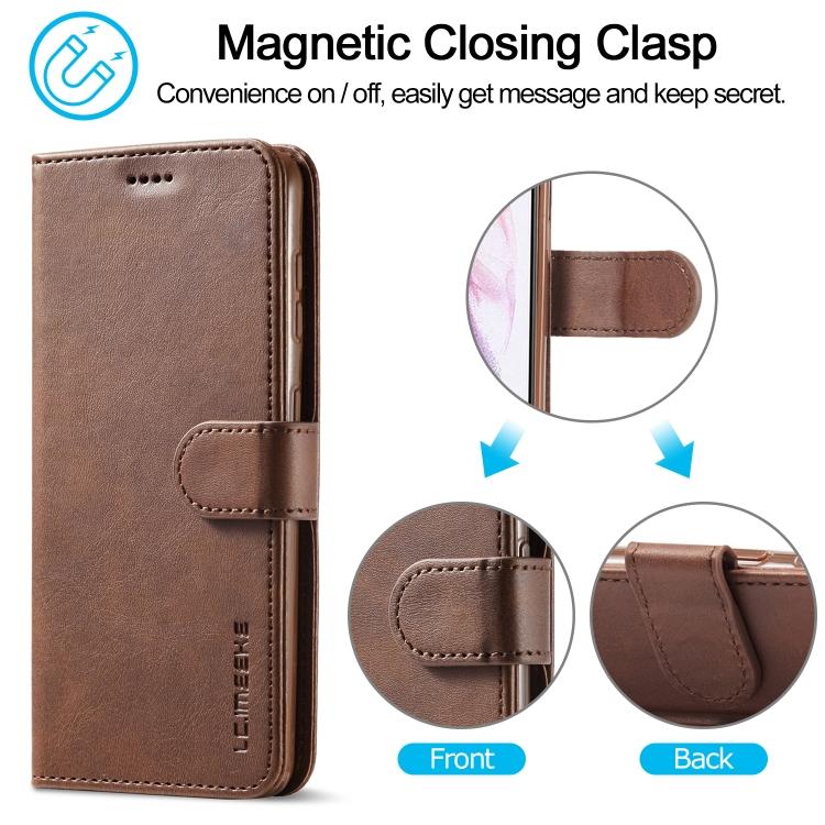 For Samsung Galaxy S21 5G LC.IMEEKE Calf Texture Horizontal Flip Leather Case with Holder & Card Slots & Wallet