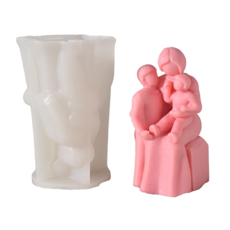 Couples Candle Mold Mother and Kids Candle Silicone Moulds DIY Home Decorations