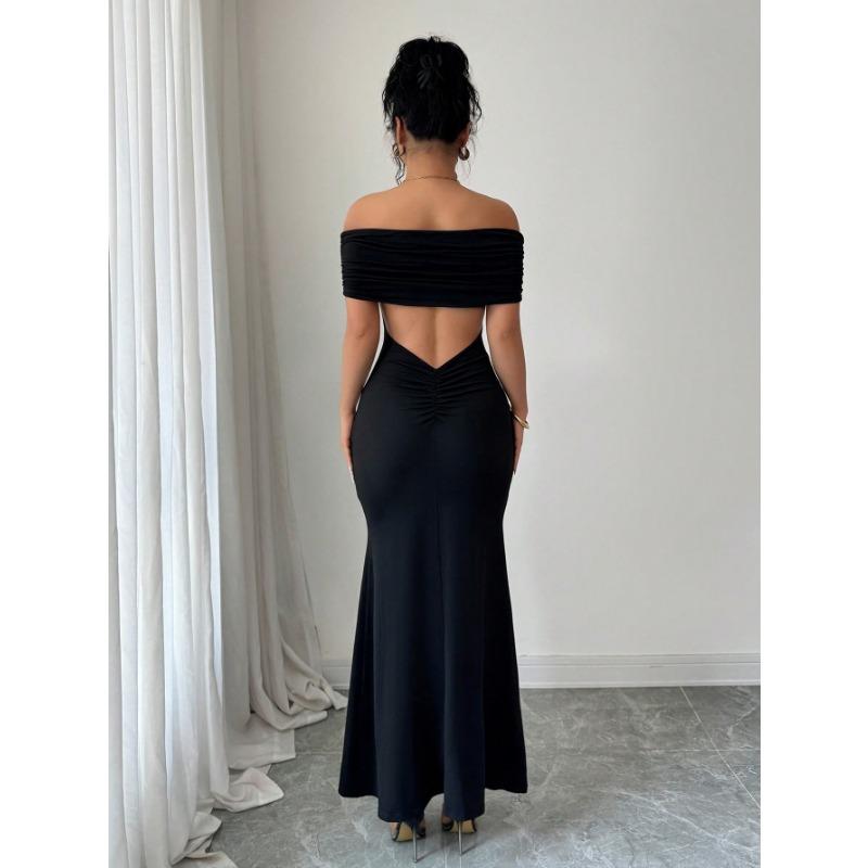 2025 Damska Seksowna Sukienka z Odsłoniętą Talią, Jednoramienna, Dopasowana, Zakrywająca Biodra