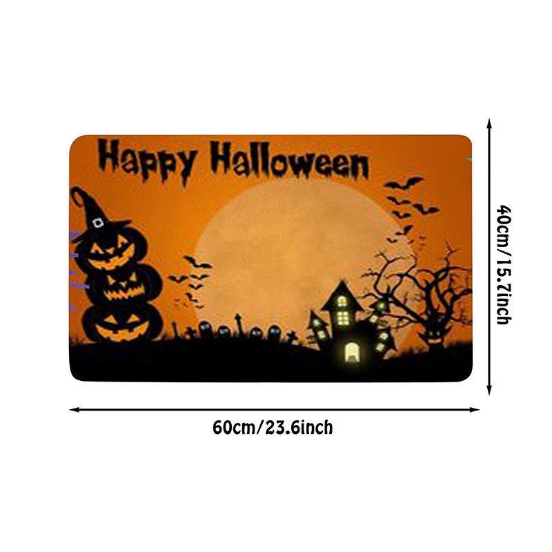 2pcs Halloween Foot Mats Ethnic Festival Decorative Floor Mats Easy To Take Care of Door Mats