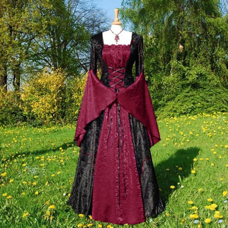 Medieval European Court Style Retro Party Dress for Women - Long Dress
