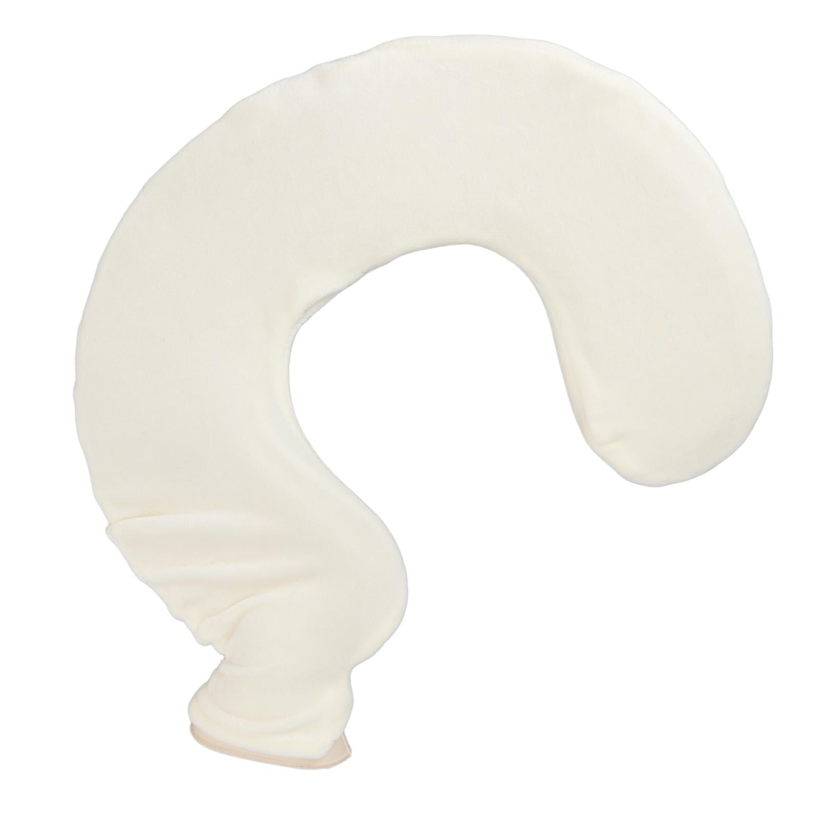 

U-образная грелка для горячей воды, теплая для шеи, из мягкой резины, мешок для горячей воды со съемным тканевым чехлом, бежевый