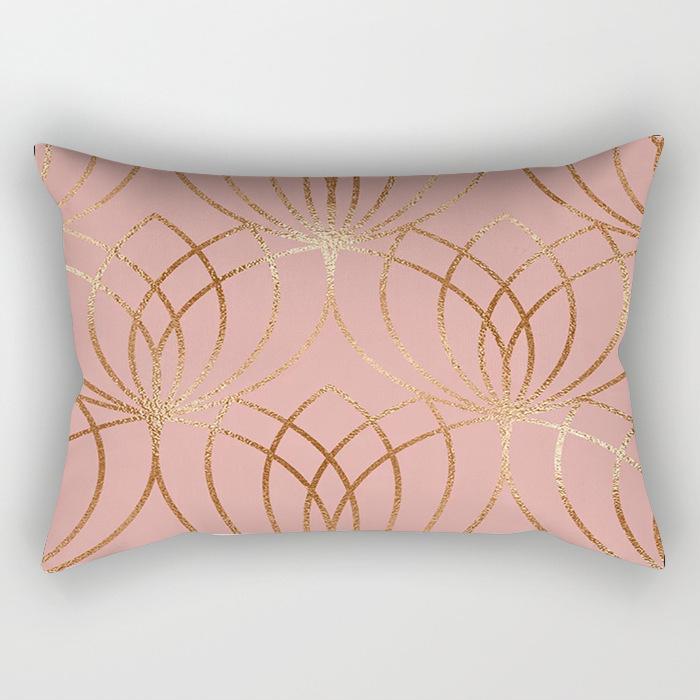 Ins Pink Geometric Waist Pillow Case Car Sofa Pillow Cushion Cover Pillow Case Pillow Case Pillow Case