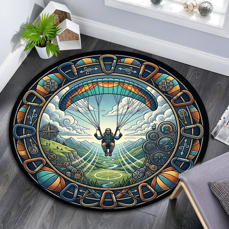 Adventure Round Area Rug Under Office Chairs Bedroom Living Room Home Decor