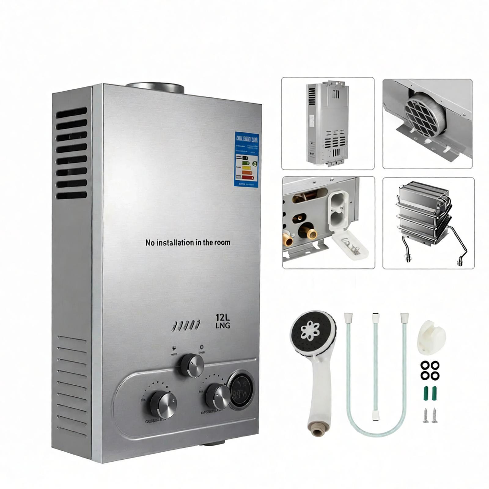 12 л 5 галлонов в минуту Проточный газовый водонагреватель на природном/пропановом газе Мгновенный водонагреватель по требованию белый