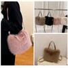Autumn and Winter Bags, Fashionable Plush Bags, Women's Hand-held Buckets, Single Shoulder Crossbody Bags, Plush Bags